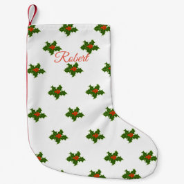 クリスマスホリーパターン スモールクリスマスストッキング