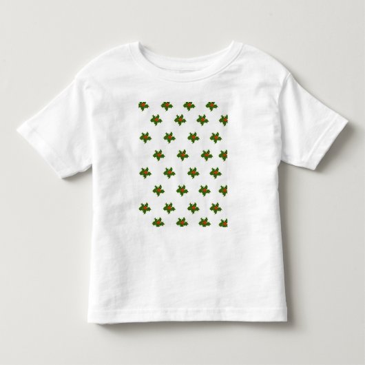 クリスマスホリーパターン トドラーTシャツ (正面)