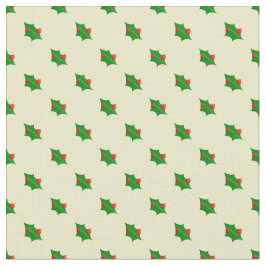 クリスマスホリーパターン ファブリック