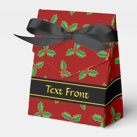 クリスマスホリーパターン フェイバーボックス (正面サイド)