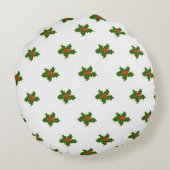 クリスマスホリーパターン ラウンドクッション (裏面)