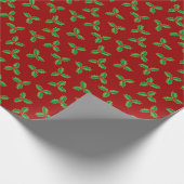 クリスマスホリーパターン ラッピングペーパー (角)