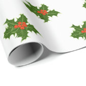 クリスマスホリーパターン ラッピングペーパー (ロールコーナー)