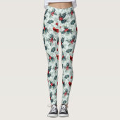 クリスマスホリーパターン レギンス (正面)