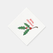 クリスマスホリーパーティー紙ナプキンス スタンダードカクテルナプキン (角)