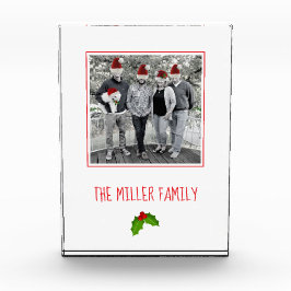 クリスマスホリーファミリーキープサケNAMEフェスティバルおもしろい フォトブロック