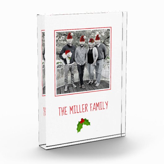 クリスマスホリーファミリーキープサケNAMEフェスティバルおもしろい フォトブロック (左)