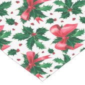クリスマスホリーフェスティバルフローラレッドグリーンパターン ショートテーブルランナー (コーナー)