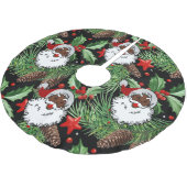 クリスマスホリーブラックサンタクロース ブラッシュドポリエステルツリースカート (アングル)