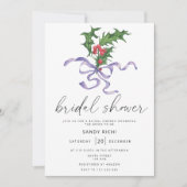 クリスマスホリーブランチブライダルシャワー 招待状 (正面)