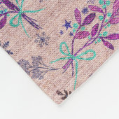 クリスマスホリーブーケ – ほこりっぽいバラ – ピンク フリースブランケット (角)