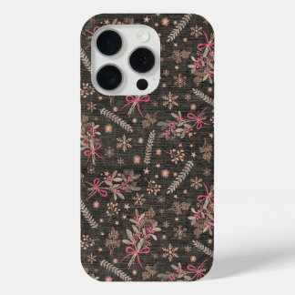 クリスマスホリーブーケ – ブラック iPhone 15 PROケース