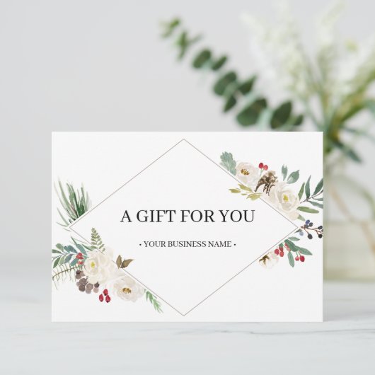 クリスマスホリーベリーとフローラギフト証明書 (スタンド正面)