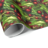 クリスマスホリーベリーの包み紙 ラッピングペーパー (ロールコーナー)