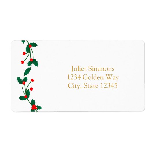 クリスマスホリーベリーエレガント住所 シール (正面)