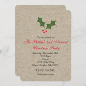 クリスマスホリーベリークラフトホリデー招待状 招待状 (正面/裏面)