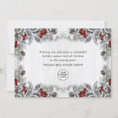 クリスマスホリーベリーグリーティ企業のング素朴 シーズンカード (裏面)