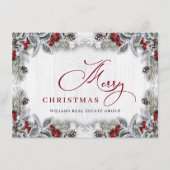 クリスマスホリーベリーグリーティ素朴ング企業の シーズンカード (正面)