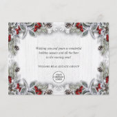 クリスマスホリーベリーグリーティ素朴ング企業の シーズンカード (裏面)