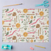 クリスマスホリーベリーシナモンオレンジデクページ 薄葉紙 (クラフト)