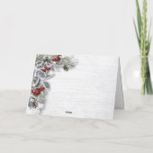 クリスマスホリーベリーパイングリーティ素朴ング シーズンカード (裏面)