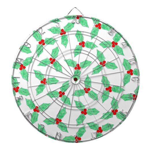 クリスマスホリーベリーパターン ダーツボード (正面)