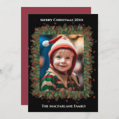 クリスマスホリーベリーフォトカード シーズンカード (正面/裏面)