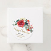 クリスマスホリーベリーフローラの緑の贈り物ラベル フェイバータグ (インサイチュ)