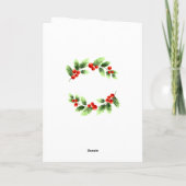 クリスマスホリーベリーブランチ企業のグリーティング シーズンカード (裏面)