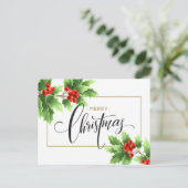 クリスマスホリーベリーブランチ企業のグリーティング シーズンポストカード (スタンド正面)