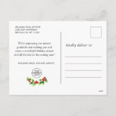 クリスマスホリーベリーブランチ企業のグリーティング シーズンポストカード (裏面)