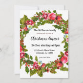 クリスマスホリーベリーリース 招待状 (正面)