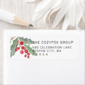 クリスマスホリーベリー差出人住所 ラベル (インサイチュ)