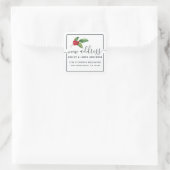 クリスマスホリーベリー引っ越しましたの新しい住所 スクエアシール (バッグ)