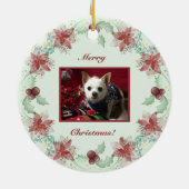 クリスマスホリーベリー植物性常緑樹 セラミックオーナメント (裏面)