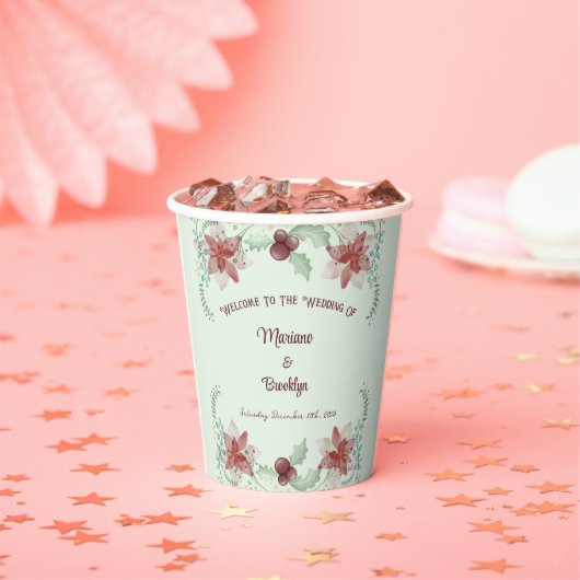 クリスマスホリーベリー植物性常緑樹 紙コップ (インサイチュ)