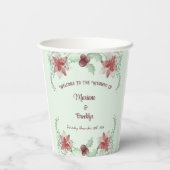 クリスマスホリーベリー植物性常緑樹 紙コップ (裏面)