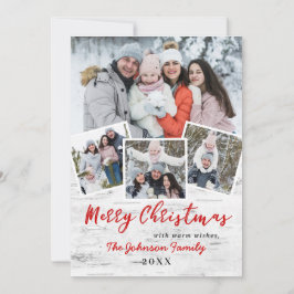 クリスマスホリーベリー樺の木バーク4 PHOTO Greeting シーズンカード