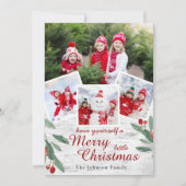 クリスマスホリーベリー樺の木バーク4 PHOTO Greeting シーズンカード (正面)