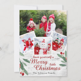 クリスマスホリーベリー樺の木バーク4 PHOTO Greeting シーズンカード