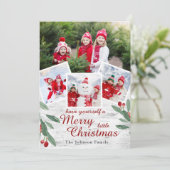 クリスマスホリーベリー樺の木バーク4 PHOTO Greeting シーズンカード (スタンド正面)