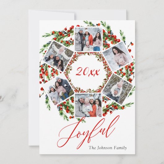 クリスマスホリーベリー樺の木バーク6 PHOTO Greeting シーズンカード (正面)