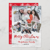 クリスマスホリーベリー樺の木4 PHOTOバークグリーティング シーズンカード (正面/裏面)