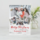 クリスマスホリーベリー樺の木4 PHOTOバークグリーティング シーズンカード (スタンド正面)