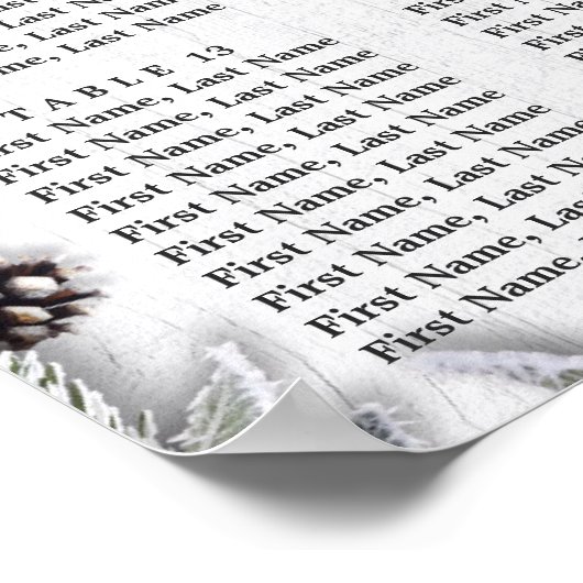 クリスマスホリーベリー16テーブルのシーティングチャート ポスター (角)