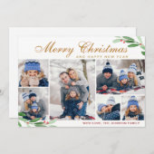 クリスマスホリーベリー6 PHOTOコラージグリーティング シーズンカード (正面/裏面)