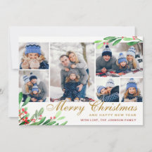 クリスマスホリーベリー6 PHOTOコラージグリーティング