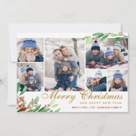 クリスマスホリーベリー6 PHOTOコラージグリーティング シーズンカード