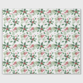 クリスマスホリーベリー ラッピングペーパー (フラット)