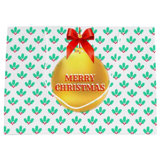 クリスマスホリーベリー ラージペーパーバッグ (正面)